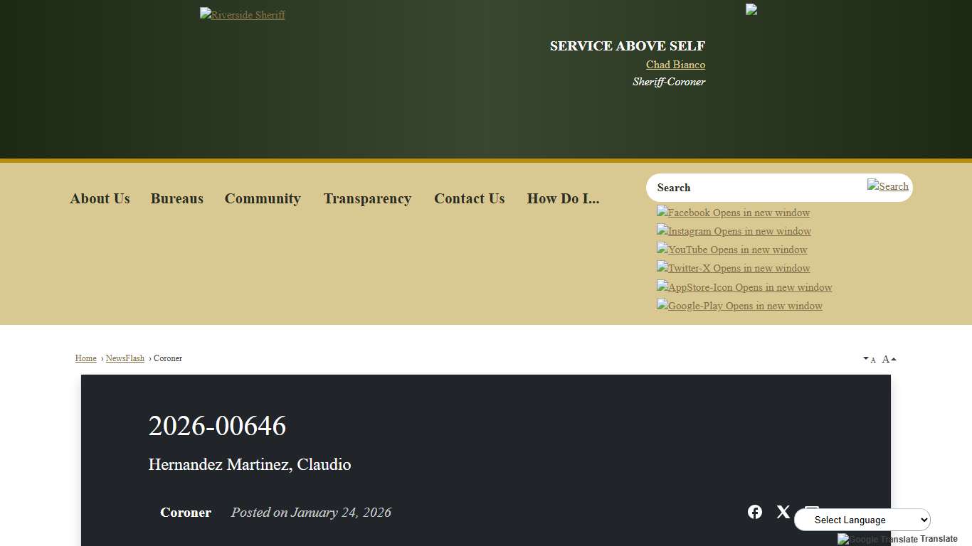 2026-00646 • Riverside County Sheriff, CA